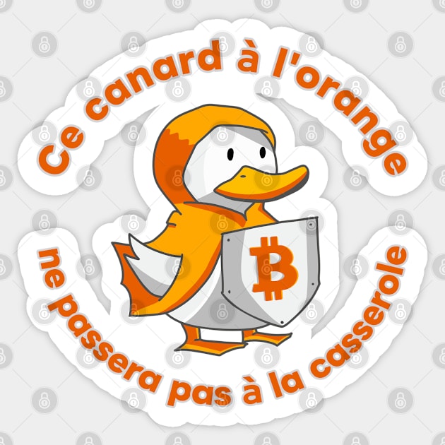 Canard à l'orange - Bitcoin duck Sticker by Babush-kat